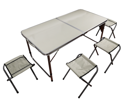Kemping szett - asztal 120x60cm+4 szék