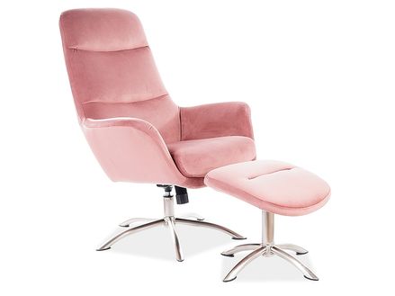 Fotel NIXON VELVET antracitszürke rózsaszín BLUVEL 52