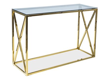 Dohányzóasztal ELISE C v színezett üveg/arany 120x40 cm