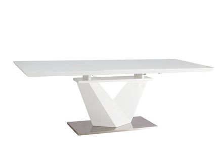 Asztal Alaras III fehér / fehér lakkozott 160(220)X90