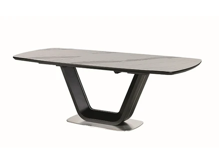 ARMANI CERAMIC asztal fehér márvány hatású/fekete matt 160(220)X90