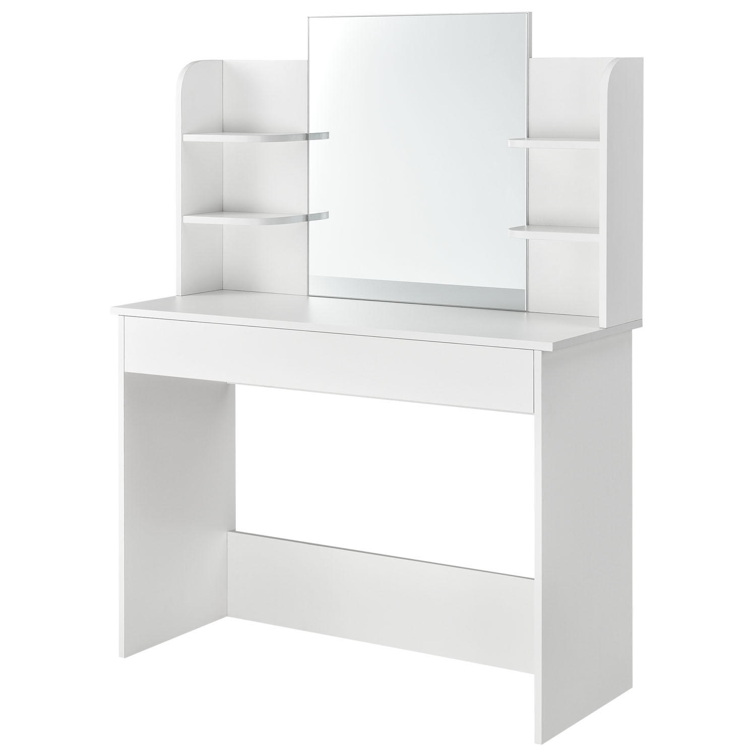 Fehér színű "Bella" fésülködő asztal tükörrel, szék nélkül